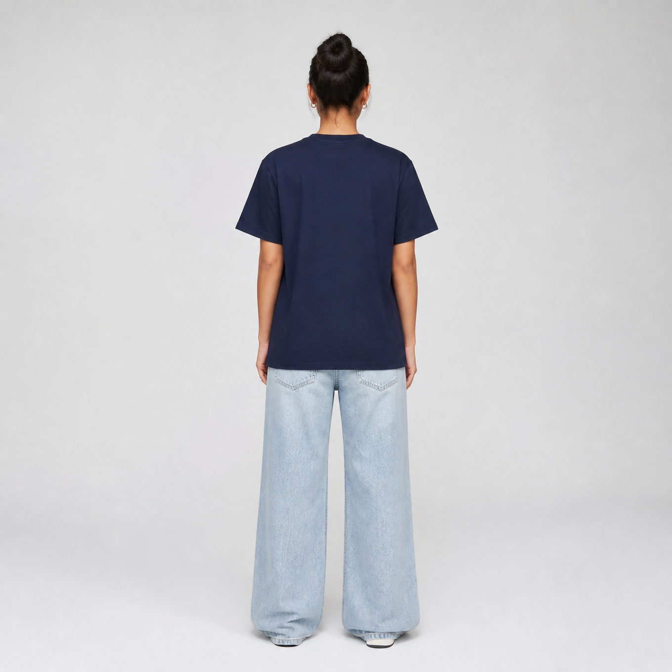 Bare Bloom Tee - Blue Oversized Flower Print T shirt