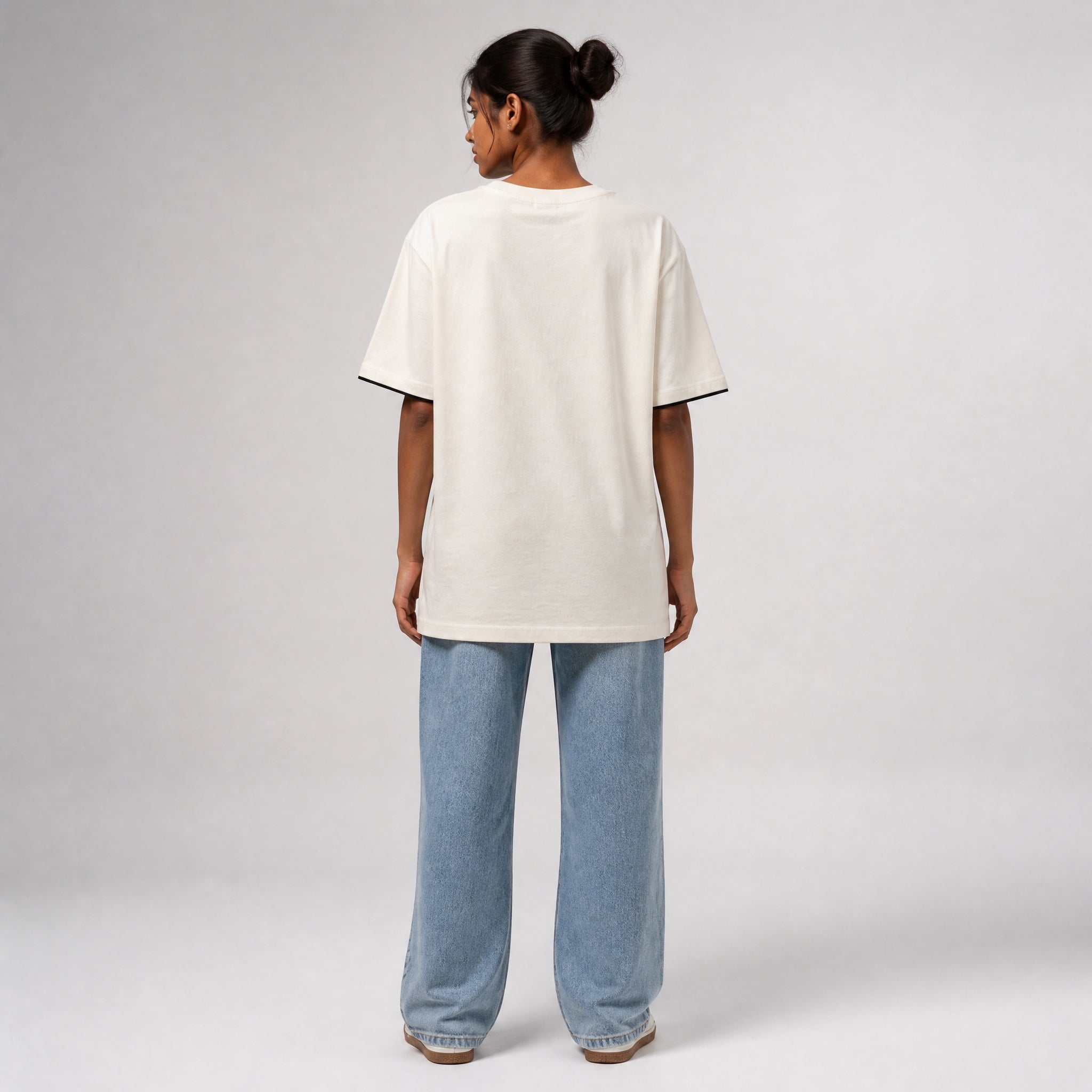 Cloud Bloom Tee - White Oversize Flower Print Tshirt